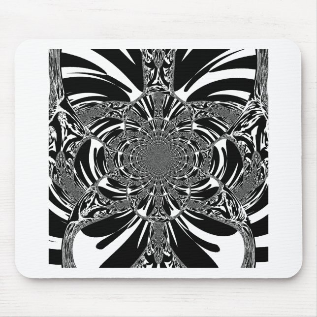Tapis De Souris Circulaire Zebra Kaleidoscope Art (Devant)
