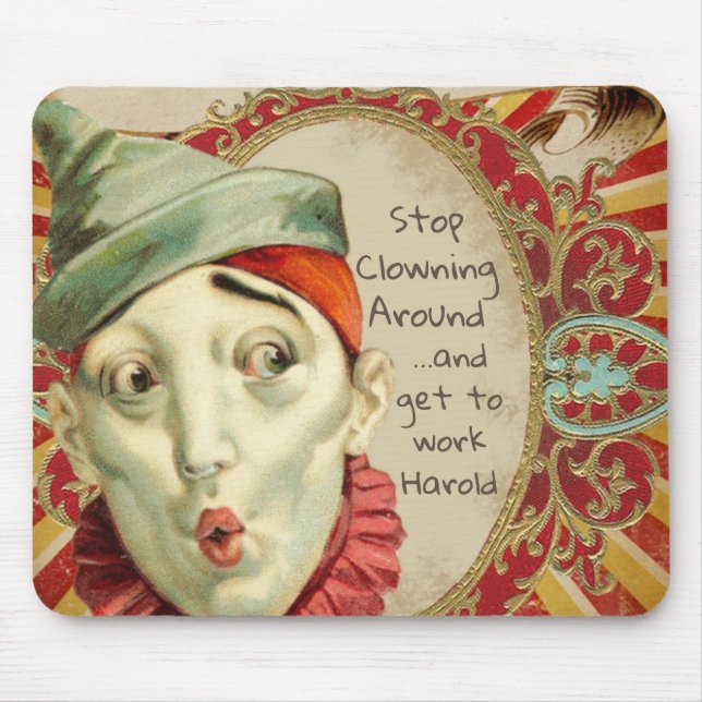 Tapis De Souris Cirque vintage Clown autour (Devant)