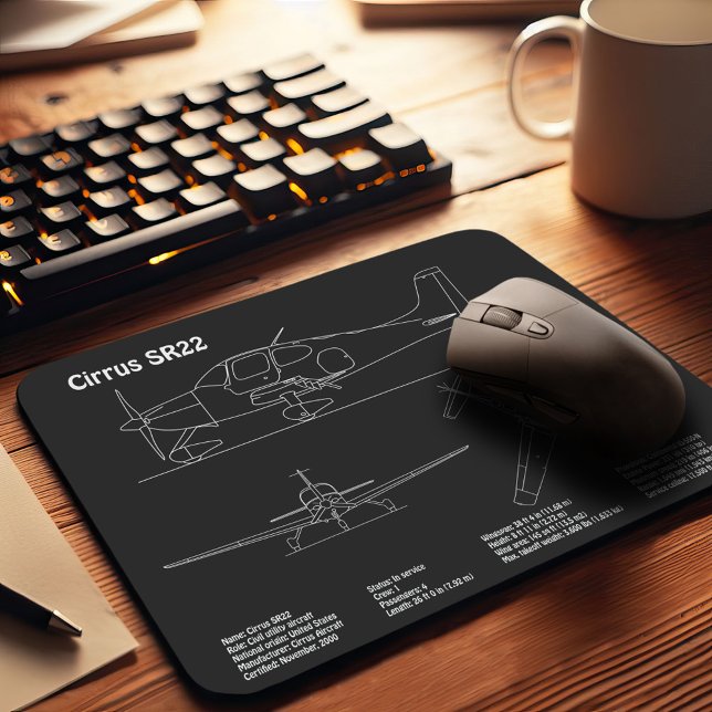 Tapis De Souris Cirrus SR22 - Plans de dessin du plan directeur de (Créateur téléchargé)