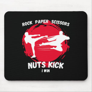 Tapis De Souris Ciseaux de papier rock noix coup de pied Win Funny