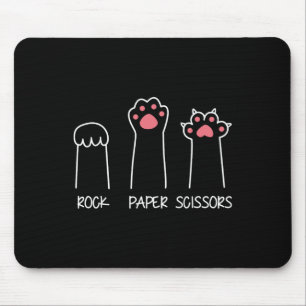 Tapis De Souris Ciseaux Papier Rocher Main Game Mème Animal Paw Ch