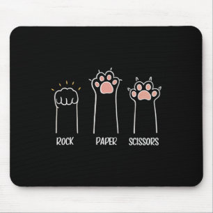 Tapis De Souris Ciseaux Papier Rocher Paw Cute Chat Animal Jeu