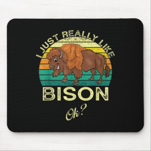 Tapis De Souris Citation Animale Drôle Du Bison Avec Conception Vi
