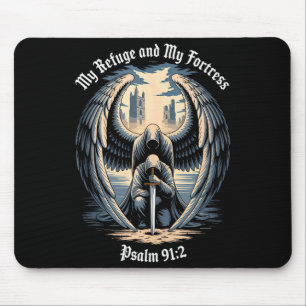 Tapis De Souris Citation biblique de l'ange gardien gothique chrét