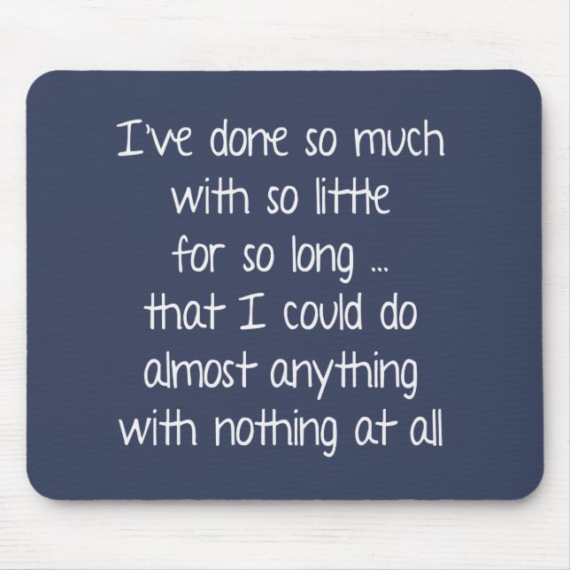 Tapis De Souris Citation brillante sur bleu (Devant)