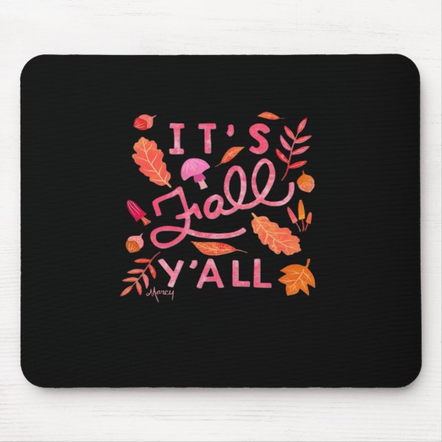Tapis De Souris Citation d’automne à la main avec Le (Devant)