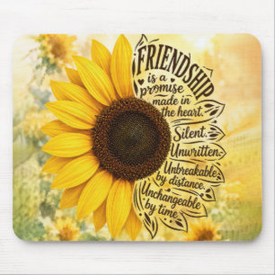Tapis De Souris Citation d'amitié tournesol
