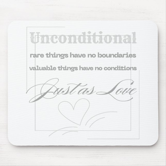 Tapis De Souris Citation d'amour inconditionnel  (Devant)