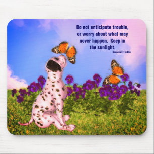 Tapis De Souris Citation d'attitude des papillons