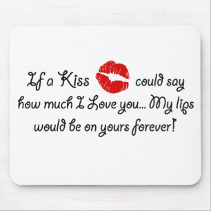 Tapis De Souris Citation de baiser d'amour romantique Citation de
