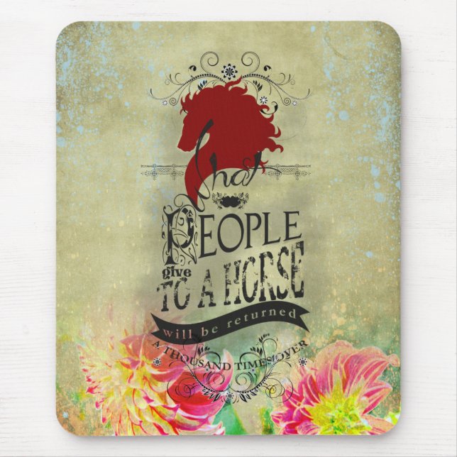 Tapis De Souris Citation de cheval - Mousepad (Devant)