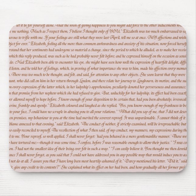 Tapis De Souris Citation de fierté et de préjudice (Devant)