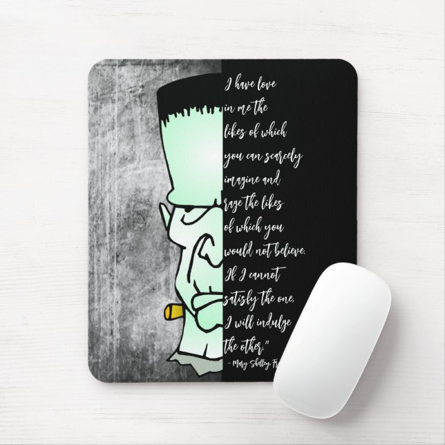 Tapis De Souris Citation de Frankenstein's Monster, Shelley Love & (Avec souris)