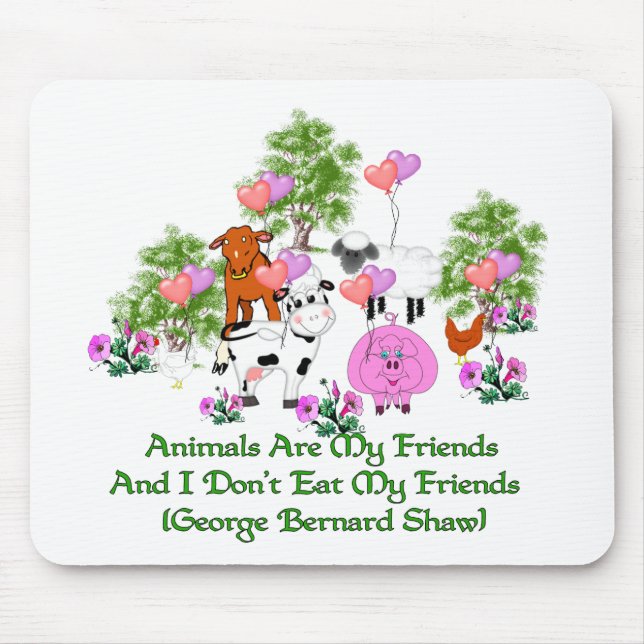 Tapis De Souris Citation de G.B. Shaw Vegetarian (Devant)
