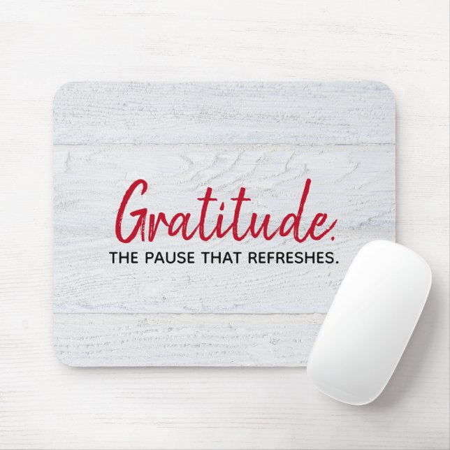 Tapis De Souris Citation De Gratitude Sur Le Bois (Avec souris)