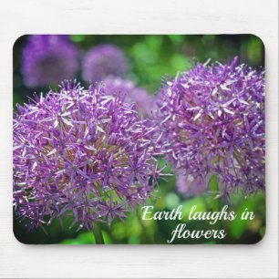Tapis De Souris Citation de jardin violet Allium Flowers