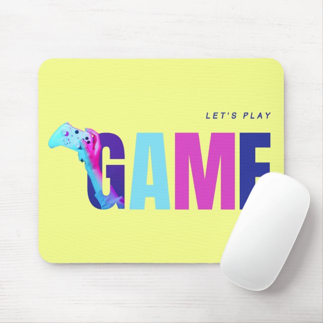 Tapis De Souris Citation de jeu d'art pop néon Synthwave Cyberpunk (Avec souris)