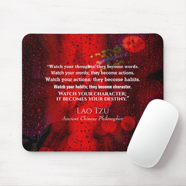 Tapis De Souris Citation de l'ancien philosophe chinois (Avec souris)