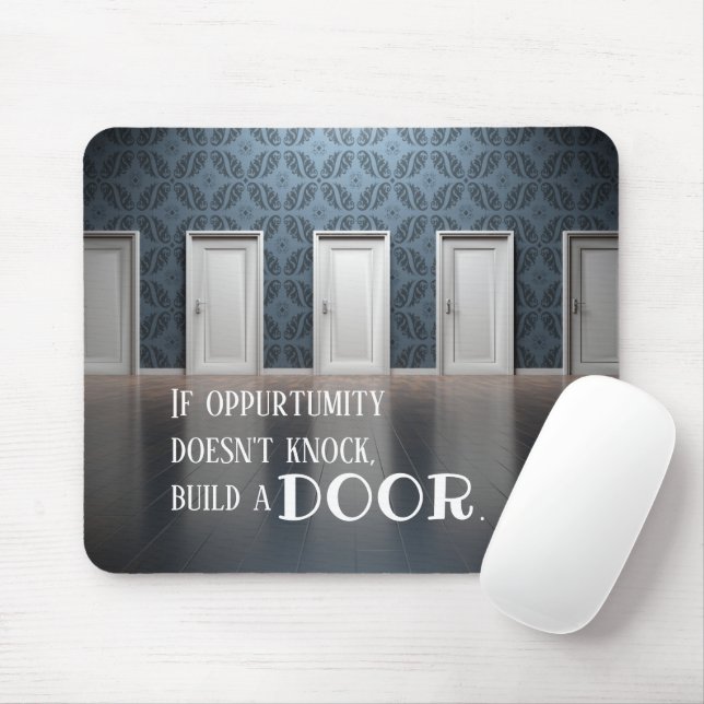 Tapis De Souris Citation de l'opportunité de porte Mousepad (Avec souris)