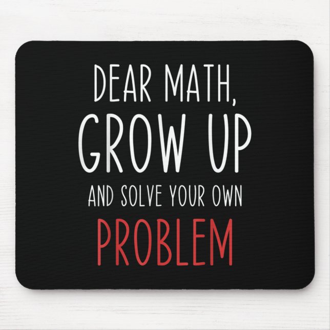 Tapis De Souris Citation de maths drôle Cher professeur de maths M (Devant)