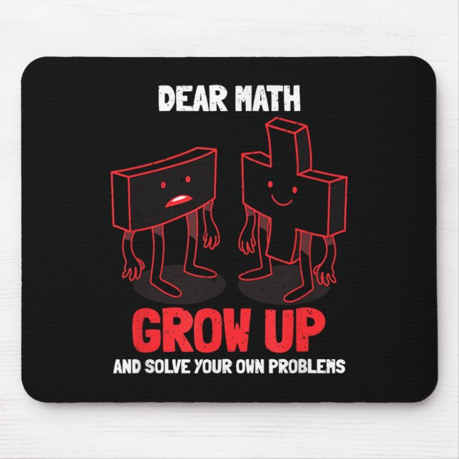 Tapis De Souris Citation de maths drôle Filles Garçons Adolescents (Devant)