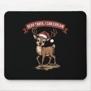 Tapis De Souris Citation De Noël Drôle - Cher Père Noël Je Peux Ex