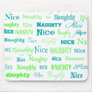 Tapis De Souris Citation de Noël Fun Naughty ou Nice