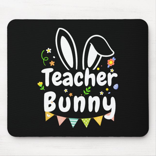 Tapis De Souris Citation de Pâques mignonne Professeur lapin Pâque (Devant)