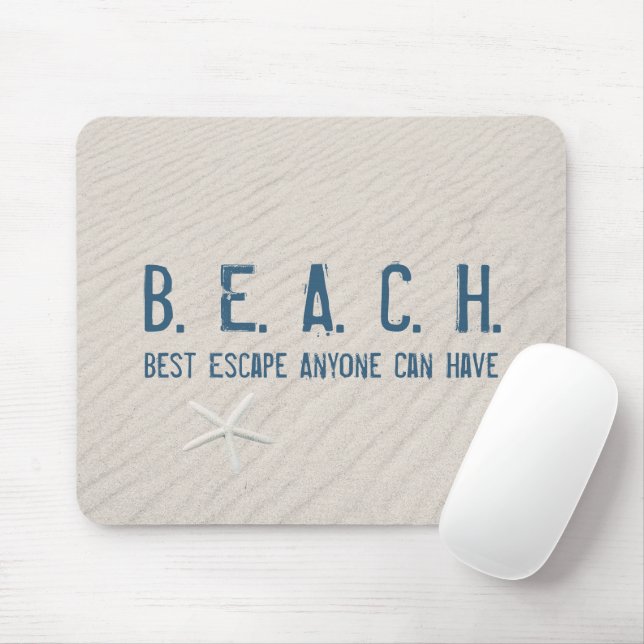 Tapis De Souris Citation De Plage À L'Épée Blanche (Avec souris)