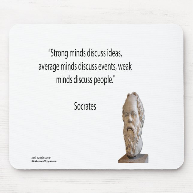 Tapis De Souris Citation de Socrate et de "grands esprits" célèbre (Devant)