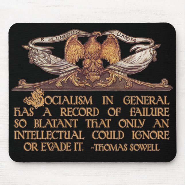 Tapis De Souris Citation de Thomas Sowell sur le socialisme (Devant)