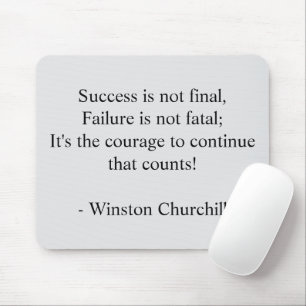 Tapis De Souris Citation de Winston Churchill ; Minimaliste de la