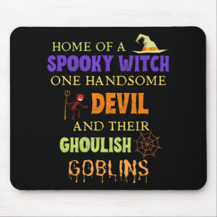 Tapis De Souris Citation D'Halloween Familiale Avec L'Araignée Dia
