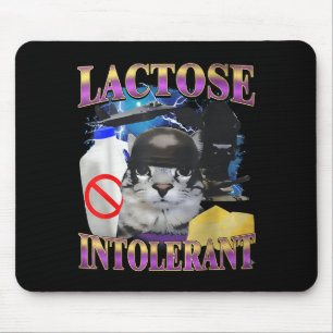 Tapis De Souris Citation drôle Chat idiot intolérant au lactose Mè