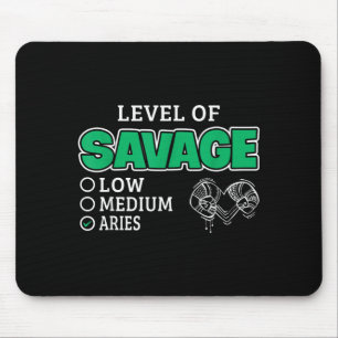 Tapis De Souris Citation drôle de niveau sauvage du signe du zodia