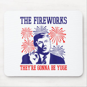 Tapis De Souris Citation drôle de Trump Feu d'artifice 4 juillet