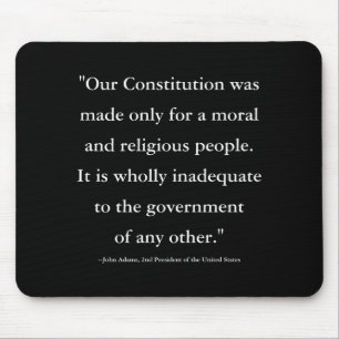 Tapis De Souris Citation du président John Adams sur le T S de la