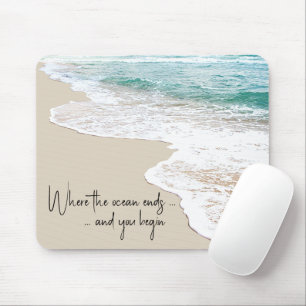 Tapis De Souris Citation Inspirante de Plage Océanique