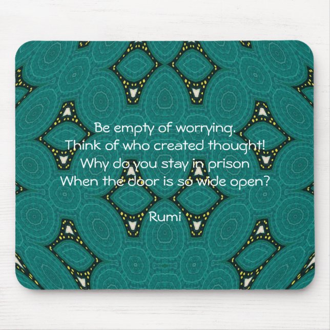 Tapis De Souris Citation Inspirante Rumi Avec Design Tribal (Devant)