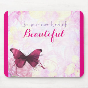 Tapis De Souris Citation Inspirationnelle Avec Papillon Aquarelle
