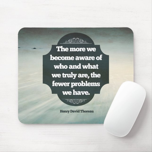 Tapis De Souris Citation Inspirationnelle de Henry David Thoreau " (Avec souris)