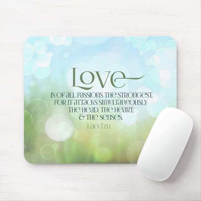 Tapis De Souris Citation Inspirationnelle Lao Tseu "Amour" (Avec souris)