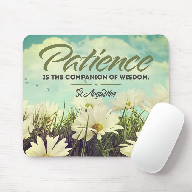 Tapis De Souris Citation Inspirationnelle Saint Augustin "Patience (Avec souris)