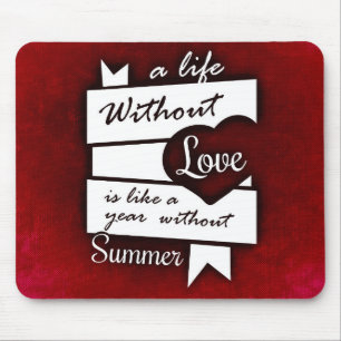Tapis De Souris Citation inspirée sur l'amour sur un Arrière - pla