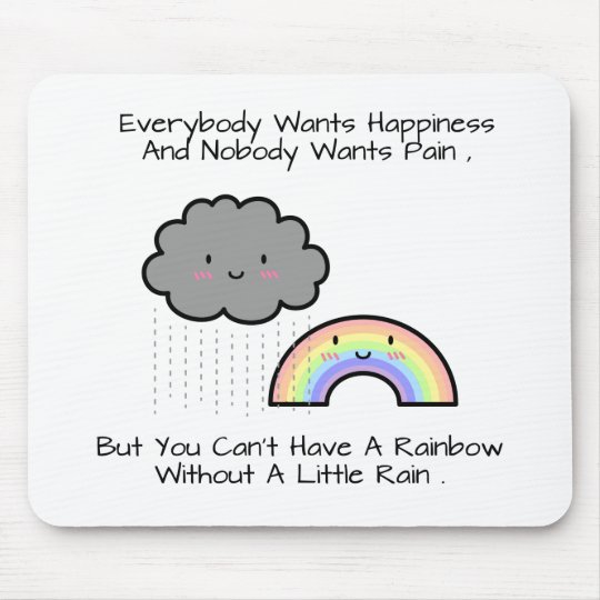 Tapis De Souris Citation Mignonne De Bonheur De Nuage De Pluie Zazzle Fr