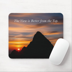 Tapis De Souris Citation Motivante Silhouette au Sommet Inspiratio