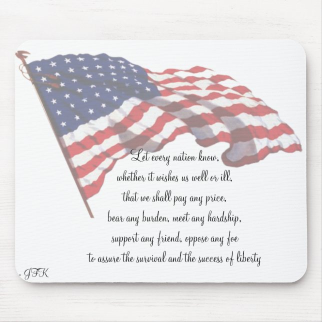 Tapis De Souris Citation Mousepad de KRW J F Kennedy (Devant)