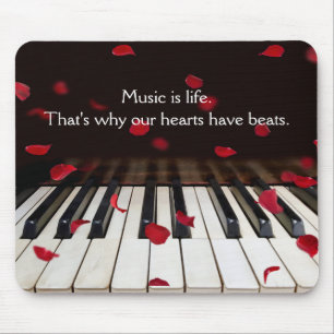 Tapis De Souris Citation musicale sur le clavier de piano