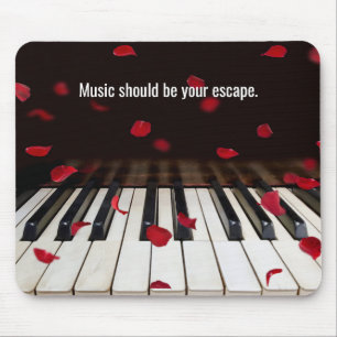 Tapis De Souris Citation musicale sur les touches de piano