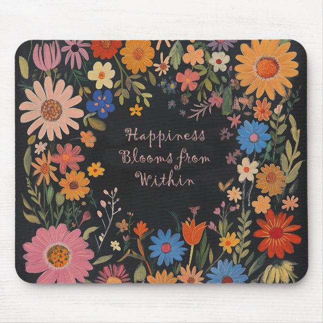 Tapis De Souris Citation positive Mousepad - Floral (Devant)